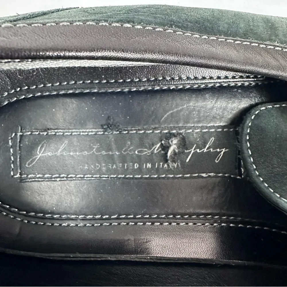 Johnston Murphy Loafer Men's 8.5 M Black & grey Toe Silver Bit